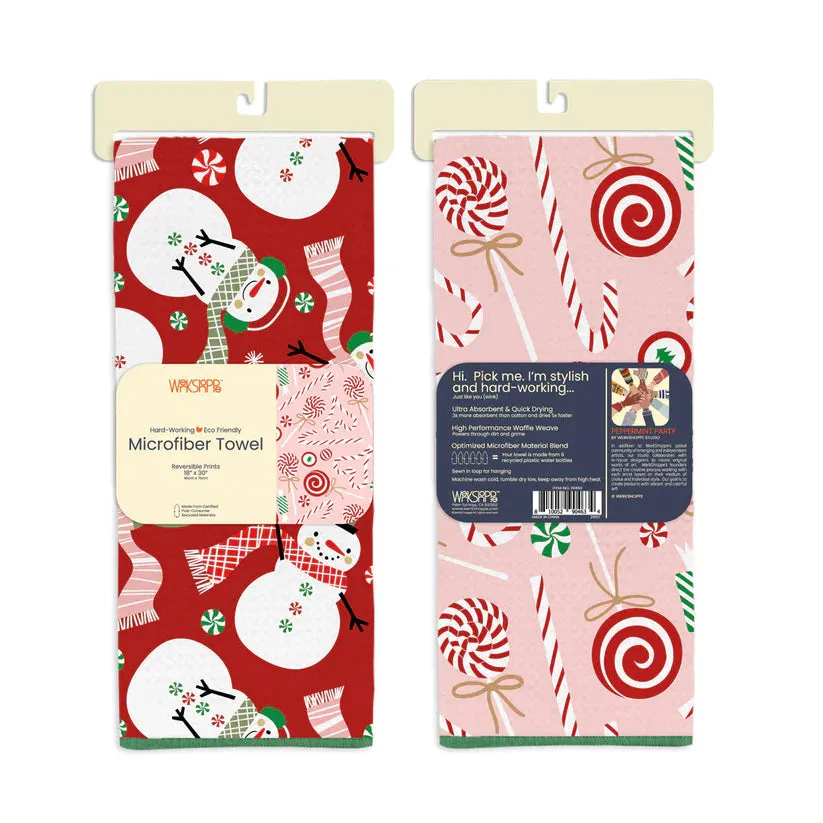 Peppermint Party Reversible Microfiber Towel