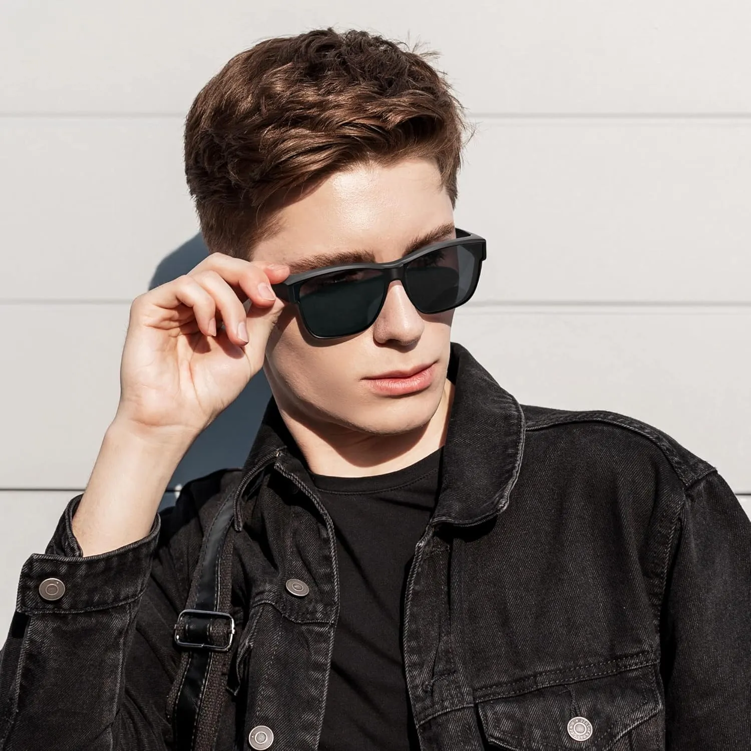 Polarized Sunglasses Fit Over Prescription Glasses for Men Women, Oversized Square Sunglasses, UV400 Protection