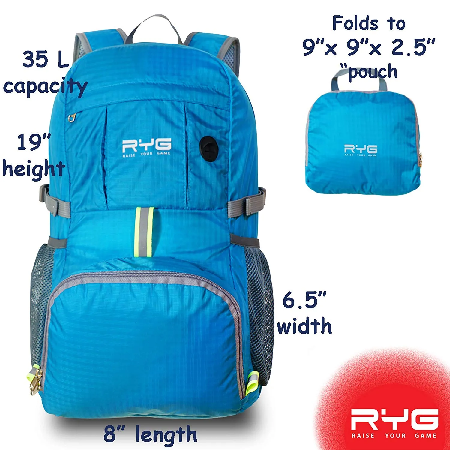 Raise your Game Travel Backpack and Portable Hammock (Glacier Blue)