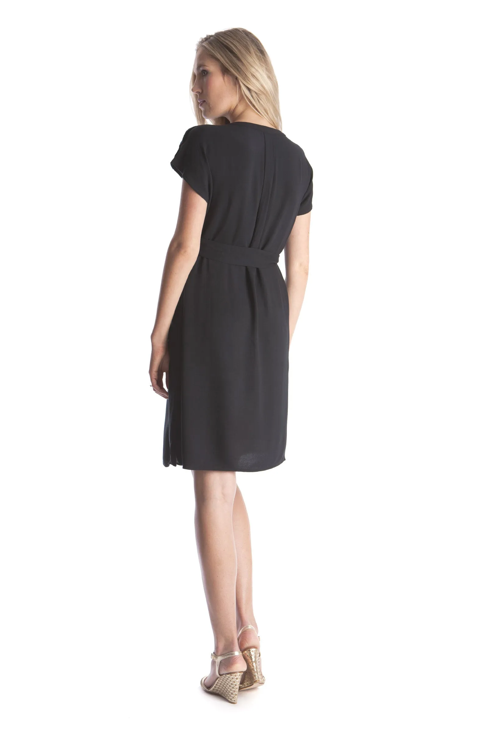 Seraphine Camden Woven Maternity Dress in Caviar