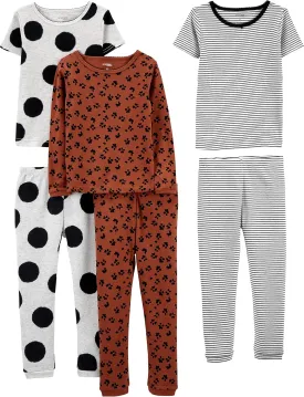 Simple Joys by Carter's Babies, Toddlers, and Girls' 6-Piece Snug-Fit Cotton Pajama Set, Pack of 3