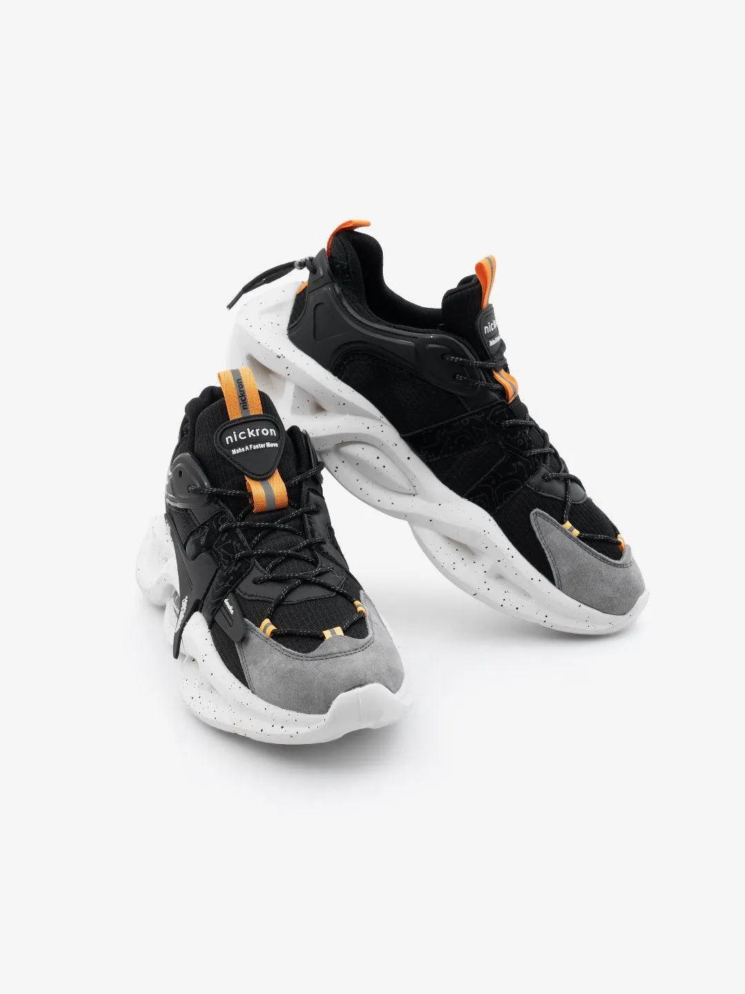 Singalmaha Black Chunky Sole Designer Premium Sneakers