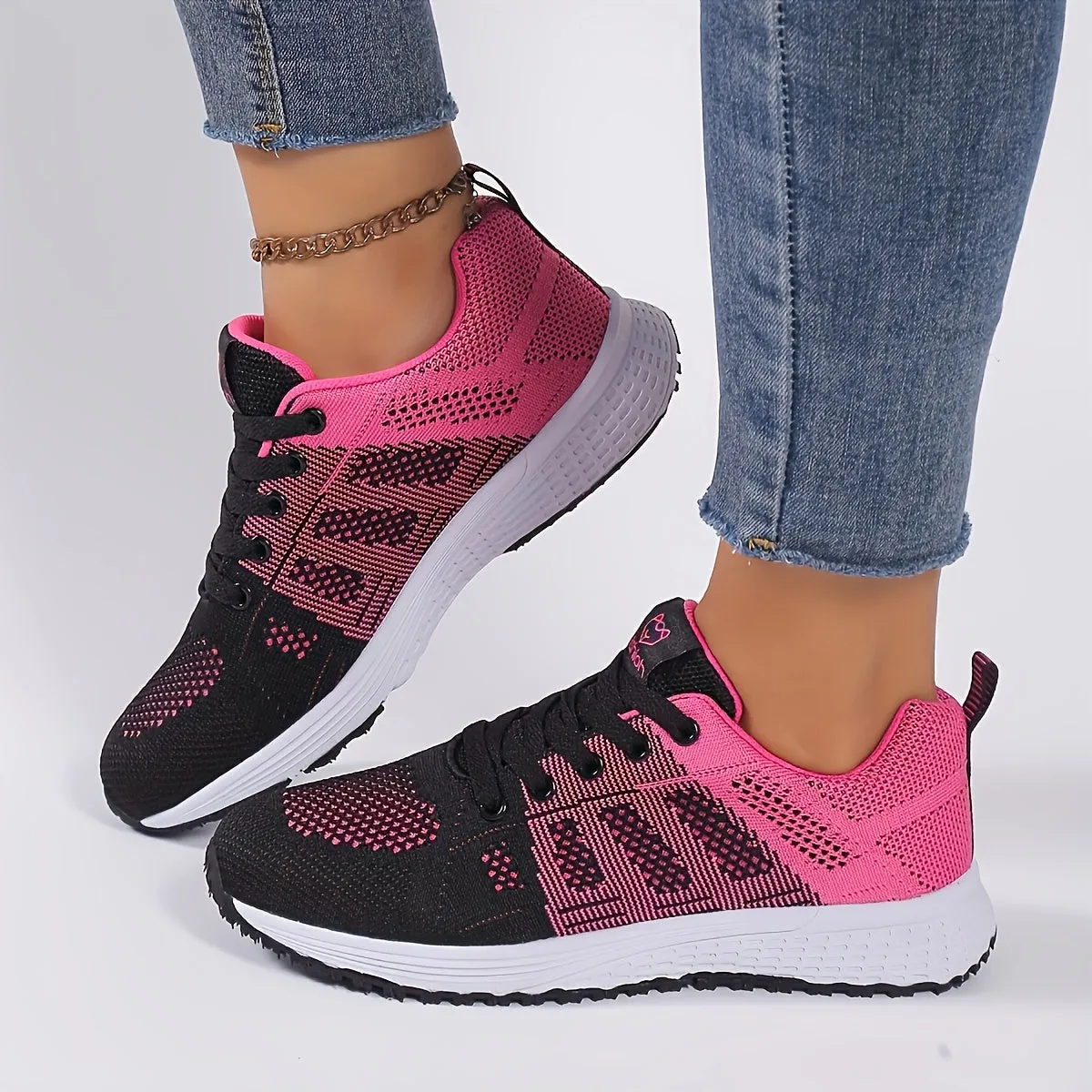 Stylish Striped Casual Shoes  Lightweight  Breathable Womens Footwear