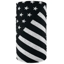 TF091 Motley Tube® Fleece Lined Polyester, Black and White Flag