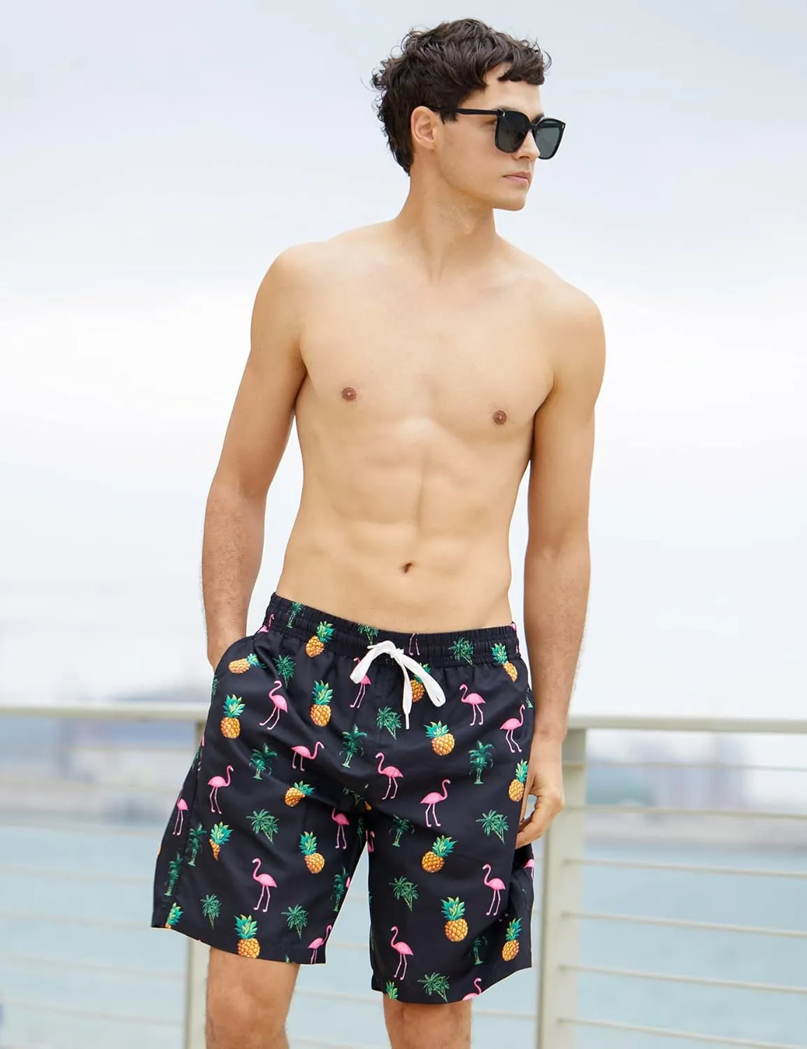 TUONROAD Mens Swim Trunks with Compression Liner 2 in 1 Board Shorts 9 Inch Quick Dry Swimming Trunks with Pockets